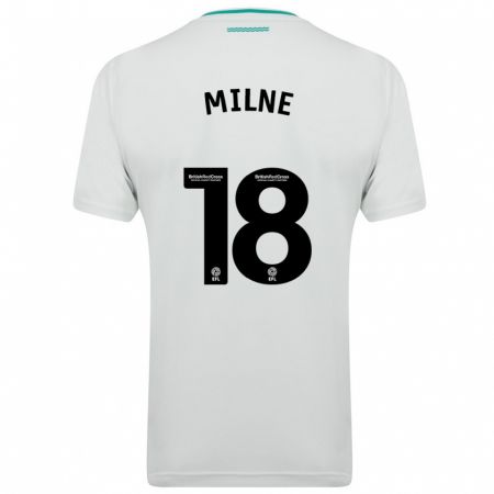 Kandiny Enfant Maillot Isabel Milne #18 Blanc Tenues Extérieur 2023/24 T-Shirt