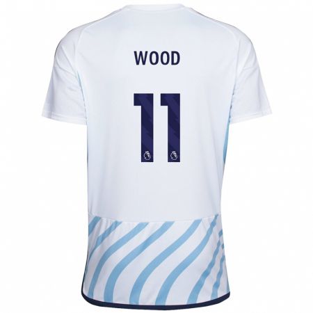 Kandiny Enfant Maillot Chris Wood #11 Blanc Bleu Tenues Extérieur 2023/24 T-Shirt