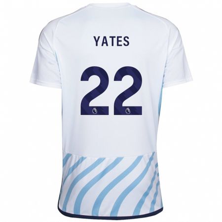 Kandiny Enfant Maillot Ryan Yates #22 Blanc Bleu Tenues Extérieur 2023/24 T-Shirt