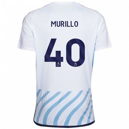 Kandiny Enfant Maillot Murillo #40 Blanc Bleu Tenues Extérieur 2023/24 T-Shirt