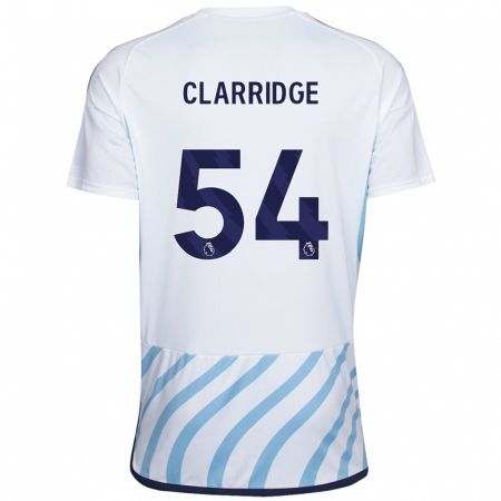 Kandiny Enfant Maillot James Clarridge #54 Blanc Bleu Tenues Extérieur 2023/24 T-Shirt