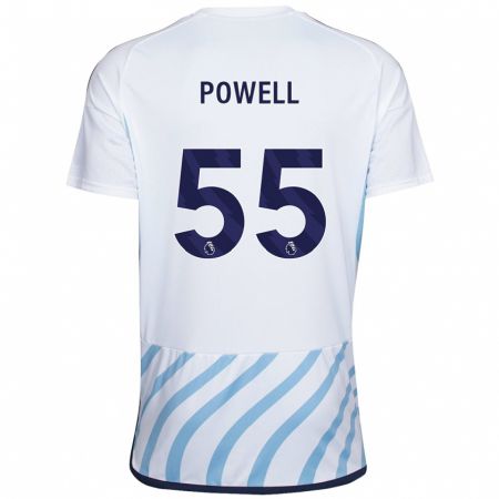Kandiny Enfant Maillot Josh Powell #55 Blanc Bleu Tenues Extérieur 2023/24 T-Shirt