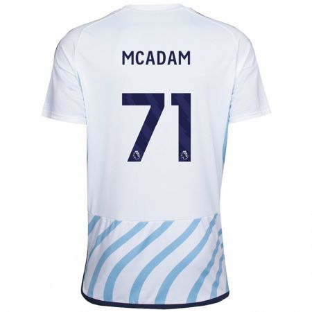 Kandiny Enfant Maillot Kyle Mcadam #71 Blanc Bleu Tenues Extérieur 2023/24 T-Shirt