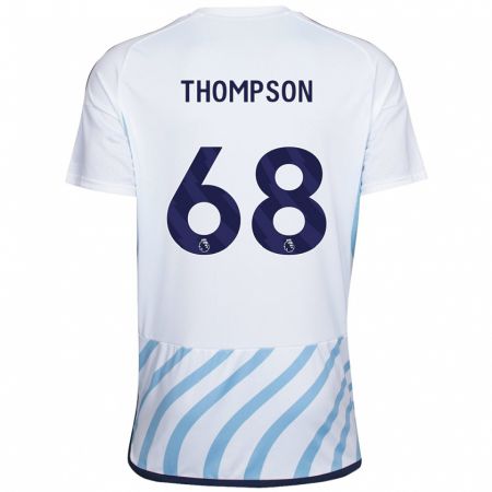 Kandiny Enfant Maillot Joel Thompson #68 Blanc Bleu Tenues Extérieur 2023/24 T-Shirt