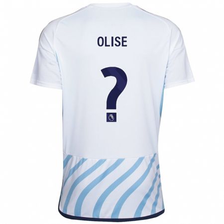 Kandiny Enfant Maillot Josh Hamilton-Olise #0 Blanc Bleu Tenues Extérieur 2023/24 T-Shirt