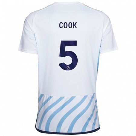 Kandiny Enfant Maillot Olivia Cook #5 Blanc Bleu Tenues Extérieur 2023/24 T-Shirt