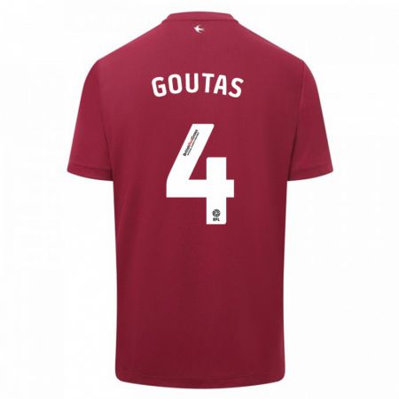 Kandiny Enfant Maillot Dimitrios Goutas #4 Rouge Tenues Extérieur 2023/24 T-Shirt
