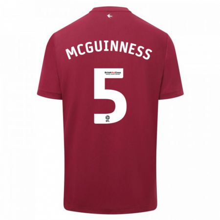 Kandiny Enfant Maillot Mark Mcguinness #5 Rouge Tenues Extérieur 2023/24 T-Shirt