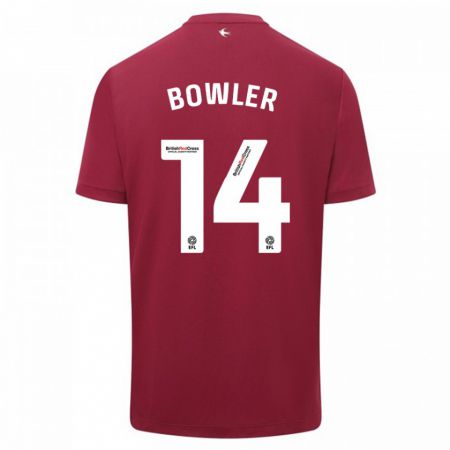 Kandiny Enfant Maillot Josh Bowler #14 Rouge Tenues Extérieur 2023/24 T-Shirt