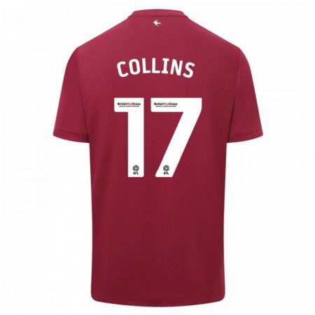 Kandiny Enfant Maillot Jamilu Collins #17 Rouge Tenues Extérieur 2023/24 T-Shirt