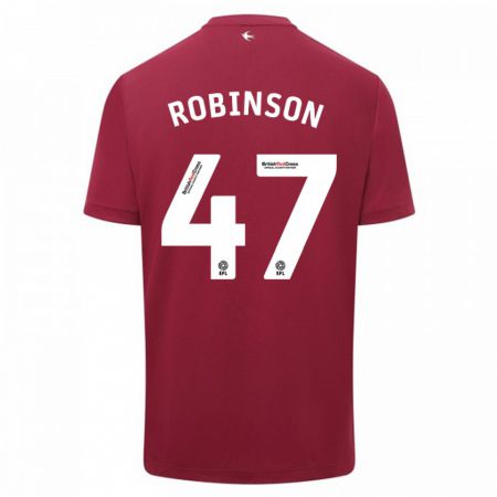 Kandiny Enfant Maillot Callum Robinson #47 Rouge Tenues Extérieur 2023/24 T-Shirt
