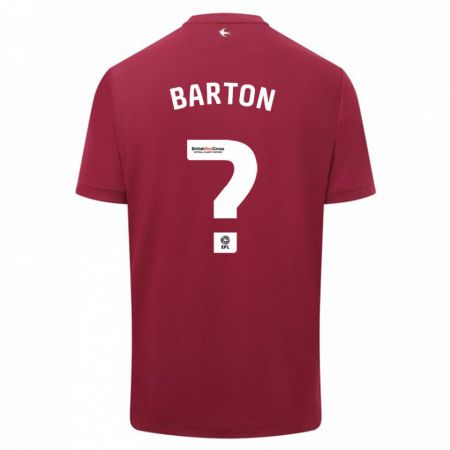 Kandiny Enfant Maillot Daniel Barton #0 Rouge Tenues Extérieur 2023/24 T-Shirt