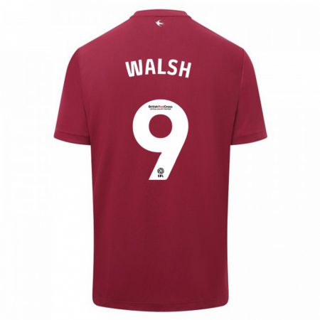 Kandiny Enfant Maillot Catherine Walsh #9 Rouge Tenues Extérieur 2023/24 T-Shirt