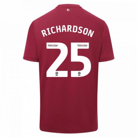 Kandiny Enfant Maillot Tija Richardson #25 Rouge Tenues Extérieur 2023/24 T-Shirt
