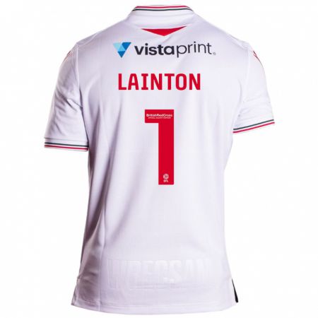 Kandiny Enfant Maillot Rob Lainton #1 Blanc Tenues Extérieur 2023/24 T-Shirt