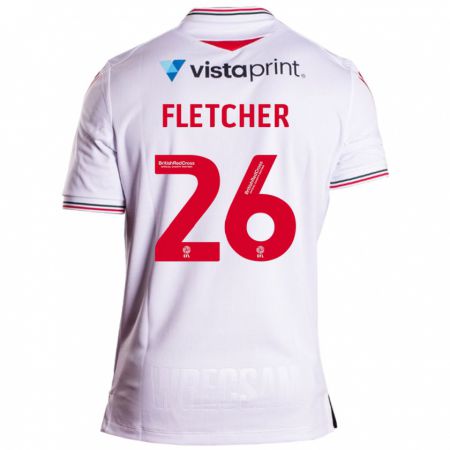 Kandiny Enfant Maillot Steven Fletcher #26 Blanc Tenues Extérieur 2023/24 T-Shirt