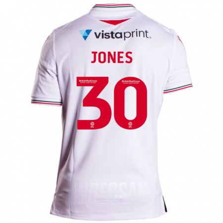 Kandiny Enfant Maillot James Jones #30 Blanc Tenues Extérieur 2023/24 T-Shirt
