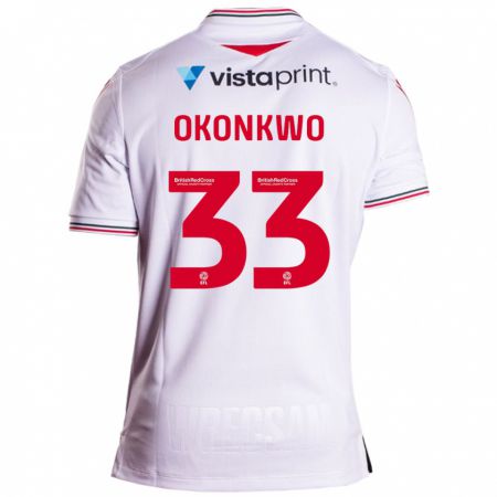 Kandiny Enfant Maillot Arthur Okonkwo #33 Blanc Tenues Extérieur 2023/24 T-Shirt