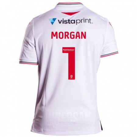 Kandiny Enfant Maillot Delyth Morgan #1 Blanc Tenues Extérieur 2023/24 T-Shirt