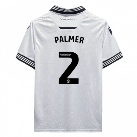 Kandiny Enfant Maillot Liam Palmer #2 Blanc Tenues Extérieur 2023/24 T-Shirt