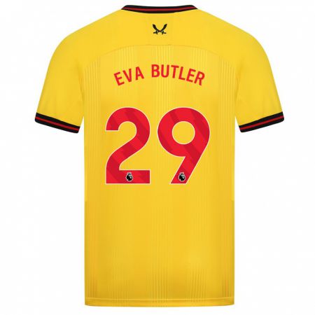 Kandiny Enfant Maillot Eva Butler #29 Jaune Tenues Extérieur 2023/24 T-Shirt