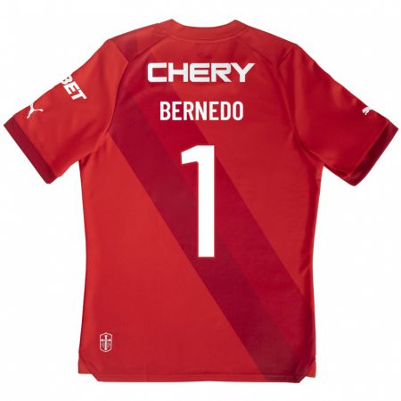 Kandiny Enfant Maillot Vicente Bernedo #1 Rouge Tenues Extérieur 2023/24 T-Shirt