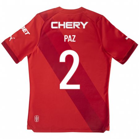 Kandiny Enfant Maillot Nehuén Paz #2 Rouge Tenues Extérieur 2023/24 T-Shirt