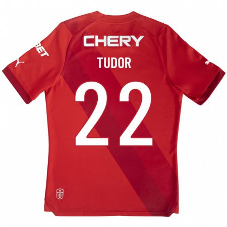 Kandiny Enfant Maillot Milan Tudor #22 Rouge Tenues Extérieur 2023/24 T-Shirt
