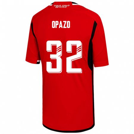 Kandiny Enfant Maillot Óscar Opazo #32 Rouge Tenues Extérieur 2023/24 T-Shirt