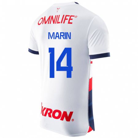 Kandiny Enfant Maillot Ricardo Marín #14 Blanc Tenues Extérieur 2023/24 T-Shirt
