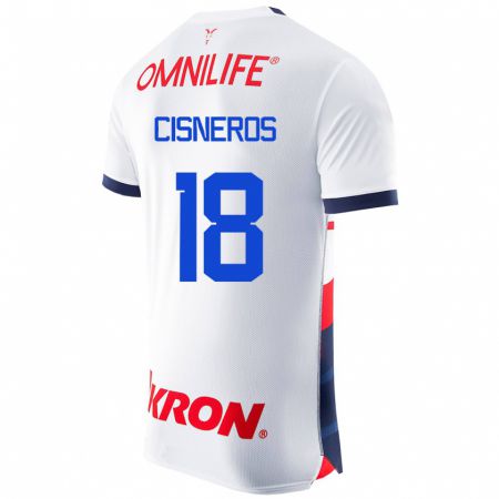 Kandiny Enfant Maillot Ronaldo Cisneros #18 Blanc Tenues Extérieur 2023/24 T-Shirt