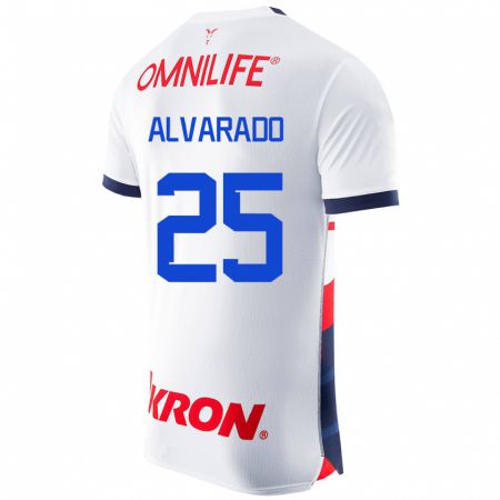 Kandiny Enfant Maillot Roberto Alvarado #25 Blanc Tenues Extérieur 2023/24 T-Shirt