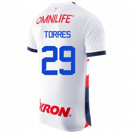 Kandiny Enfant Maillot Alan Torres #29 Blanc Tenues Extérieur 2023/24 T-Shirt