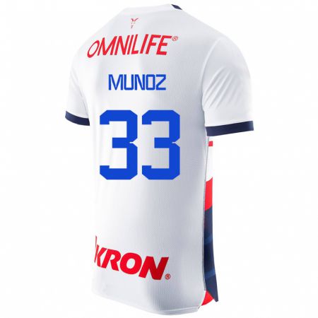 Kandiny Enfant Maillot Zahid Muñoz #33 Blanc Tenues Extérieur 2023/24 T-Shirt