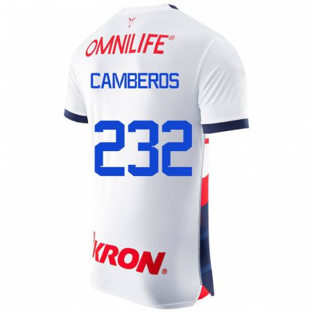 Kandiny Enfant Maillot Hugo Camberos #232 Blanc Tenues Extérieur 2023/24 T-Shirt