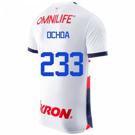 Kandiny Enfant Maillot Diego Ochoa #233 Blanc Tenues Extérieur 2023/24 T-Shirt