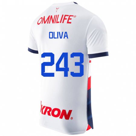 Kandiny Enfant Maillot Diego Oliva #243 Blanc Tenues Extérieur 2023/24 T-Shirt