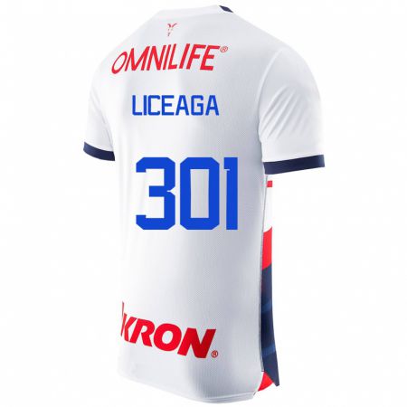 Kandiny Enfant Maillot Juan Liceaga #301 Blanc Tenues Extérieur 2023/24 T-Shirt