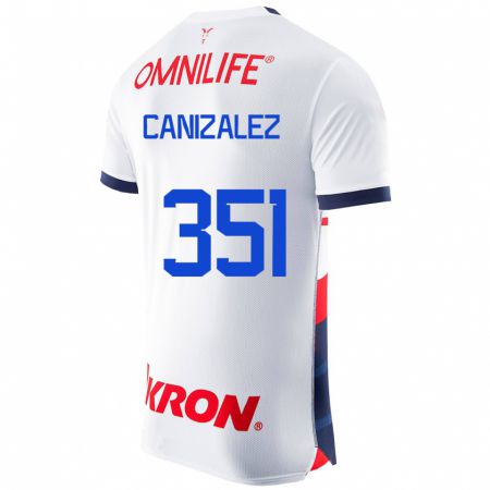 Kandiny Enfant Maillot Djorkaeff Canizalez #351 Blanc Tenues Extérieur 2023/24 T-Shirt