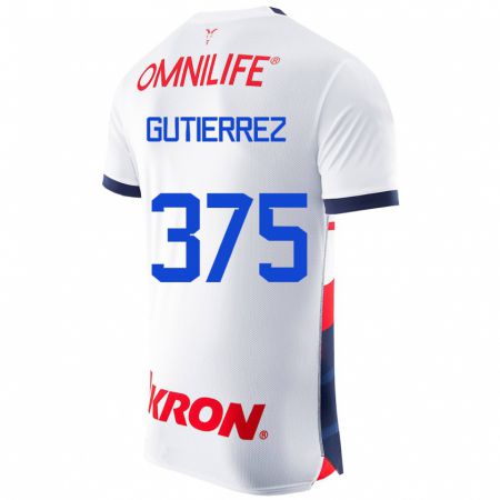 Kandiny Enfant Maillot Gerson Gutiérrez #375 Blanc Tenues Extérieur 2023/24 T-Shirt