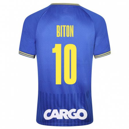 Kandiny Enfant Maillot Dan Biton #10 Bleu Tenues Extérieur 2023/24 T-Shirt