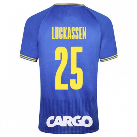 Kandiny Enfant Maillot Derrick Luckassen #25 Bleu Tenues Extérieur 2023/24 T-Shirt