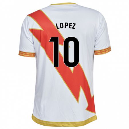 Kandiny Homme Maillot Asier López #10 Blanc Tenues Domicile 2023/24 T-Shirt