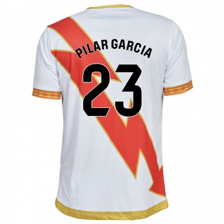 Kandiny Homme Maillot María Pilar García Villalba #23 Blanc Tenues Domicile 2023/24 T-Shirt