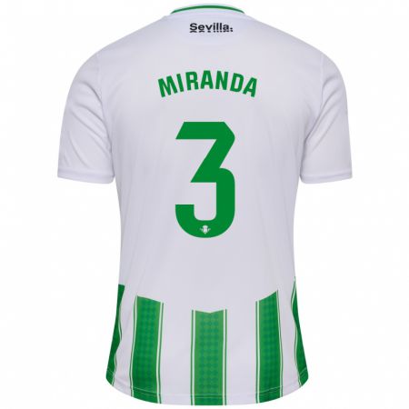 Kandiny Homme Maillot Juan Miranda #3 Blanc Tenues Domicile 2023/24 T-Shirt