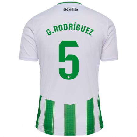 Kandiny Homme Maillot Guido Rodríguez #5 Blanc Tenues Domicile 2023/24 T-Shirt