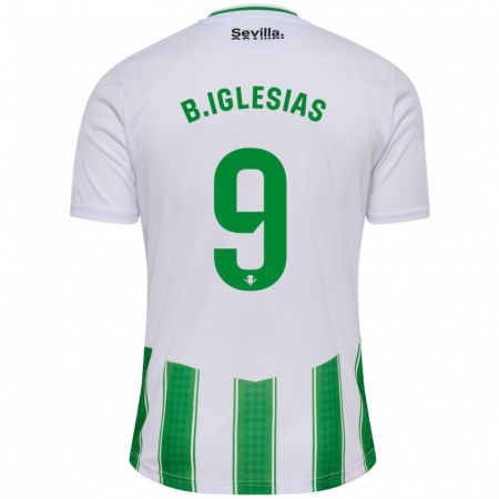 Kandiny Homme Maillot Borja Iglesias #9 Blanc Tenues Domicile 2023/24 T-Shirt