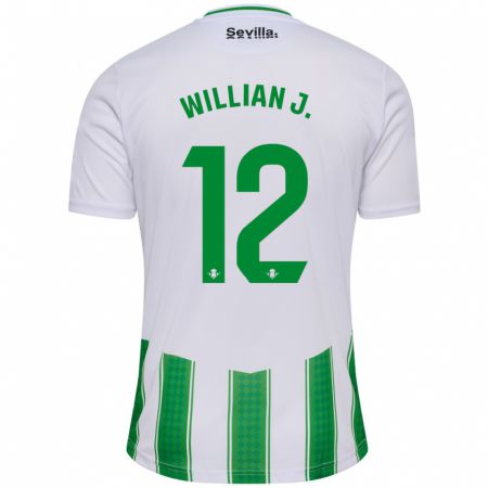 Kandiny Homme Maillot Willian José #12 Blanc Tenues Domicile 2023/24 T-Shirt