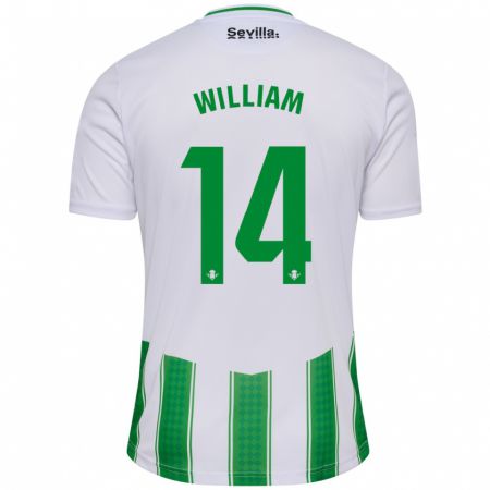 Kandiny Homme Maillot William Carvalho #14 Blanc Tenues Domicile 2023/24 T-Shirt