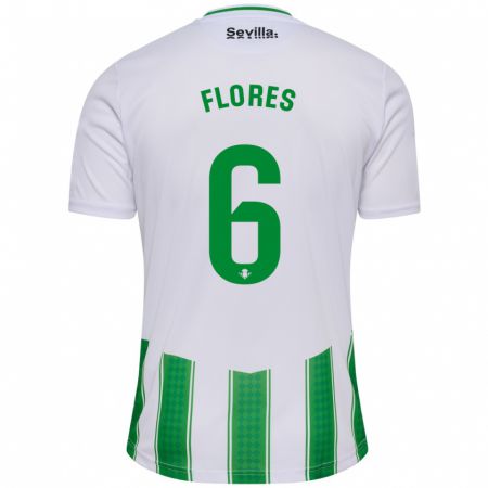 Kandiny Homme Maillot Mateo Flores #6 Blanc Tenues Domicile 2023/24 T-Shirt
